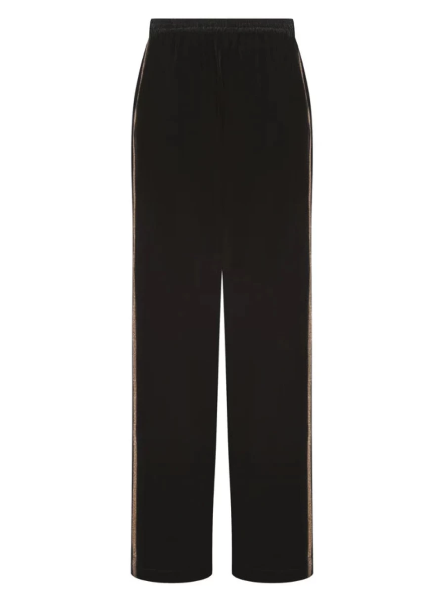 Nooki Women's Phoenix Wide Leg Velvet Pants - Luxurious High-Waisted Palazzo Trousers for Elegant Comfort