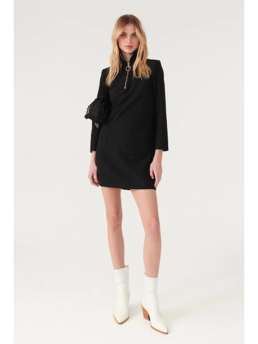 ba&sh Women's Danae Mini Dress in Black - Elegant Short Sleeve Party Dress