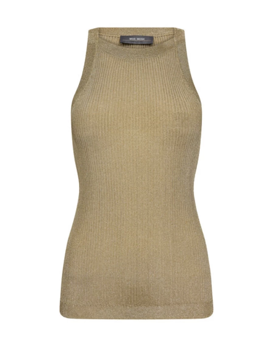 Mos Mosh Women's Gold Knit Tank Top - Mmimanja Style Sleeveless Casual Shirt
