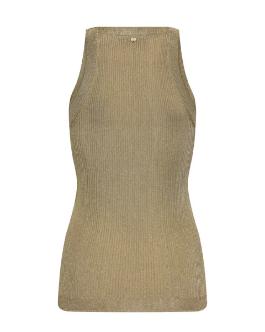 Mos Mosh Women's Gold Knit Tank Top - Mmimanja Style Sleeveless Casual Shirt