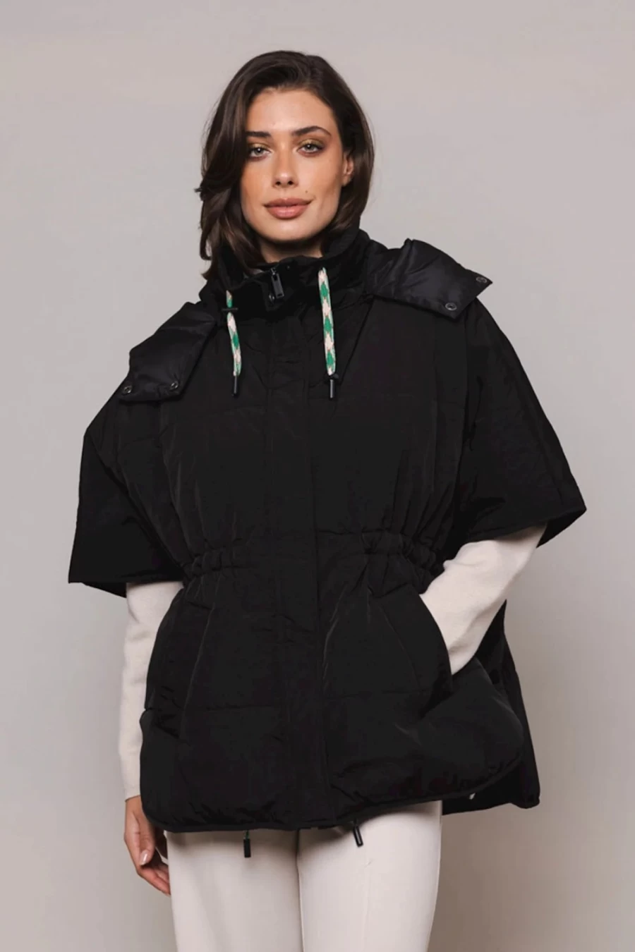 Rino & Pelle Women's Judi Cape Black Stylish Outerwear
