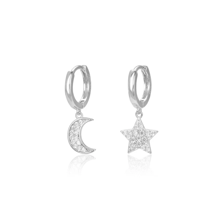 ICANDI ROCKS Women's Fairytale Huggies Silver Hoop Earrings