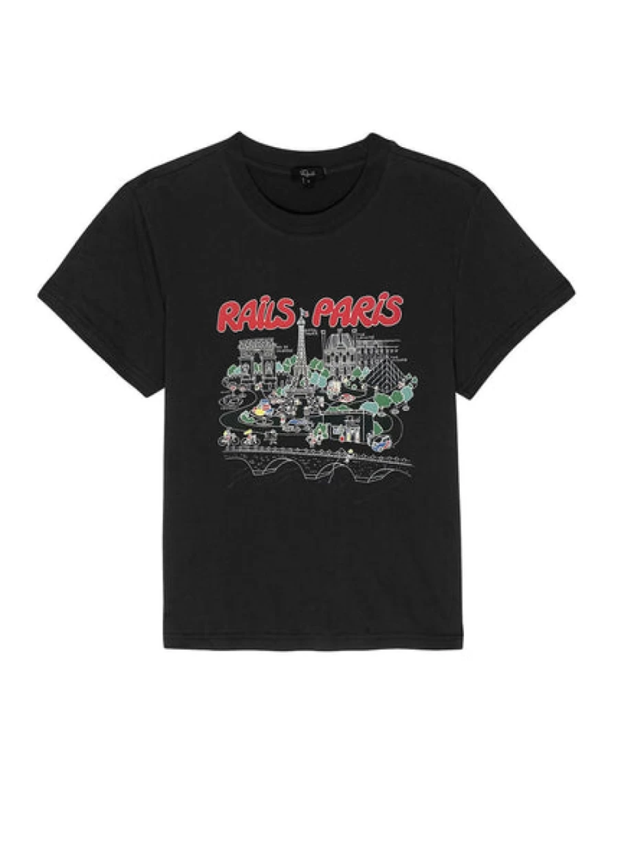 Rails Women's Paris Map Graphic Boyfriend T-Shirt