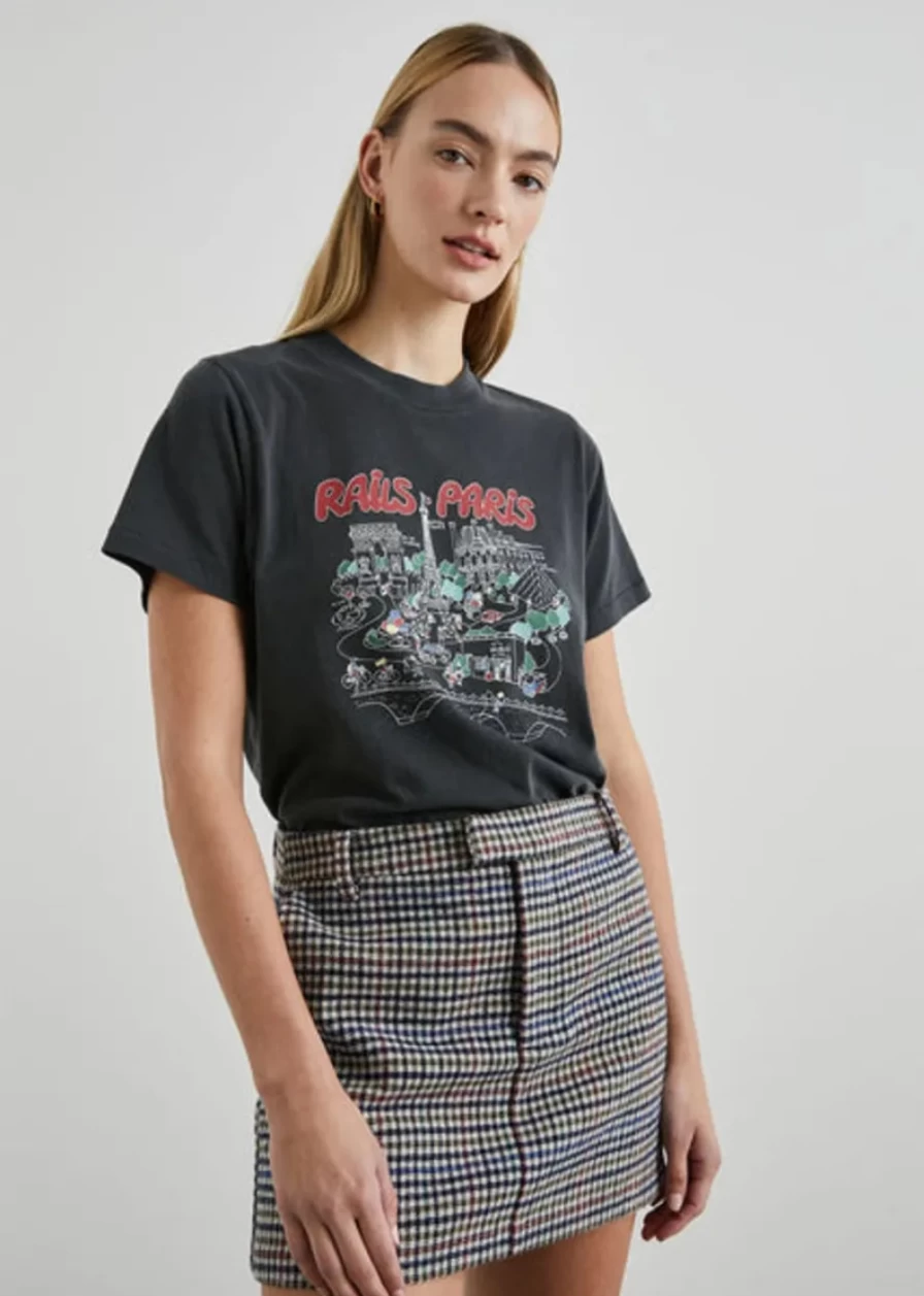 Rails Women's Paris Map Graphic Boyfriend T-Shirt