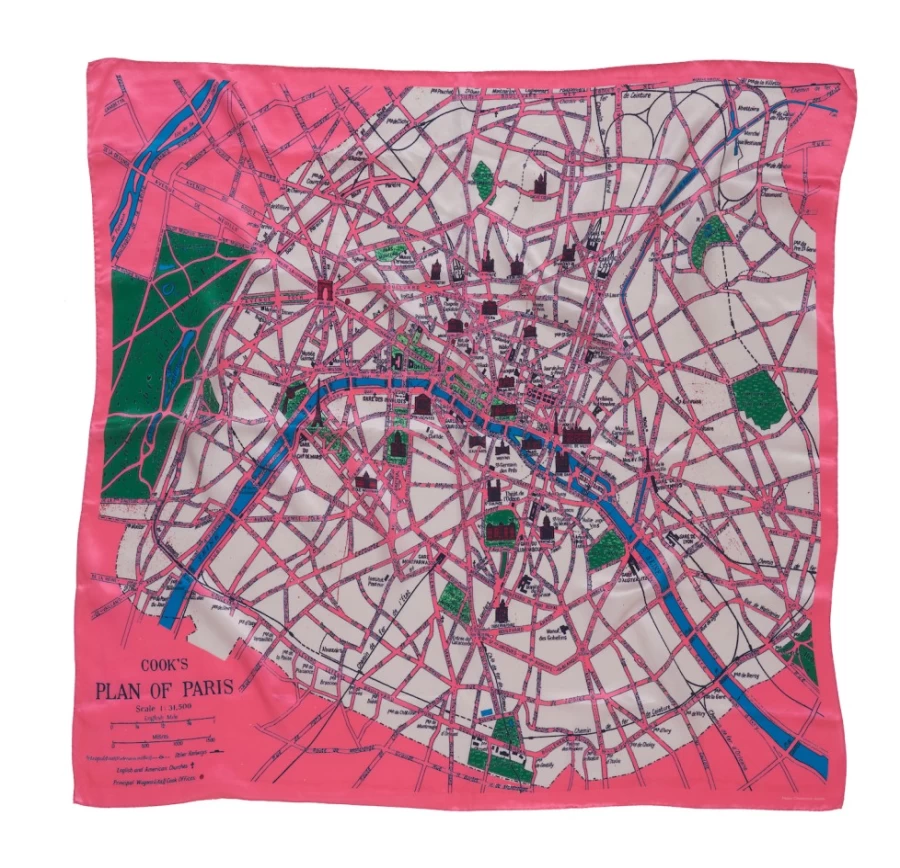 Helen Chatterton Textiles Women's Paris Silk Scarf in Pink – Elegant Fashion Accessory