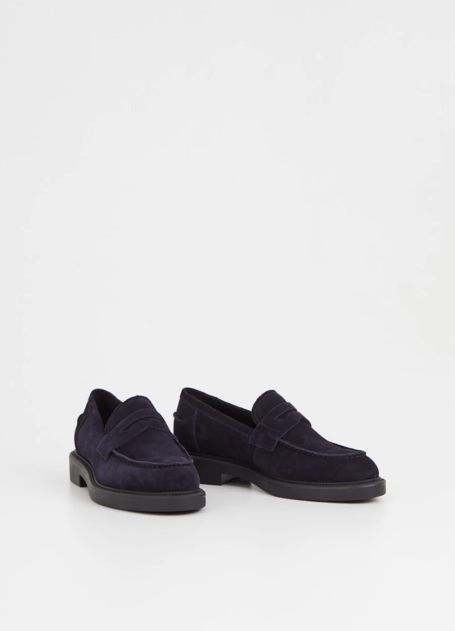 Vagabond Women's Alex W Suede Loafers in Indigo – Comfortable Slip-On Shoes