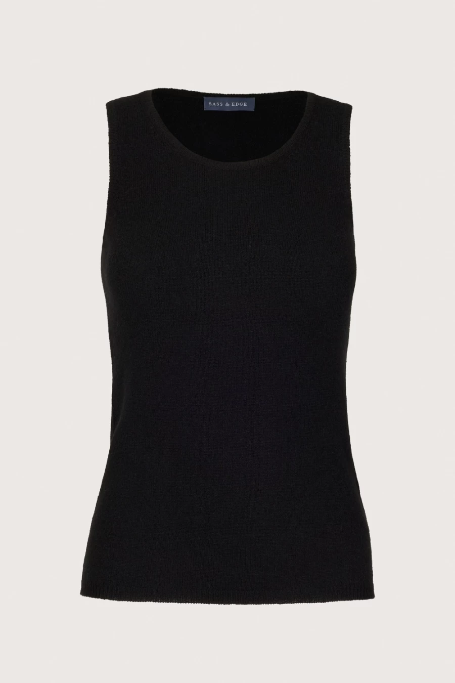 Sass & Edge Women's Lara Cashmere Sleeveless Top in Black | Soft & Luxurious Tank