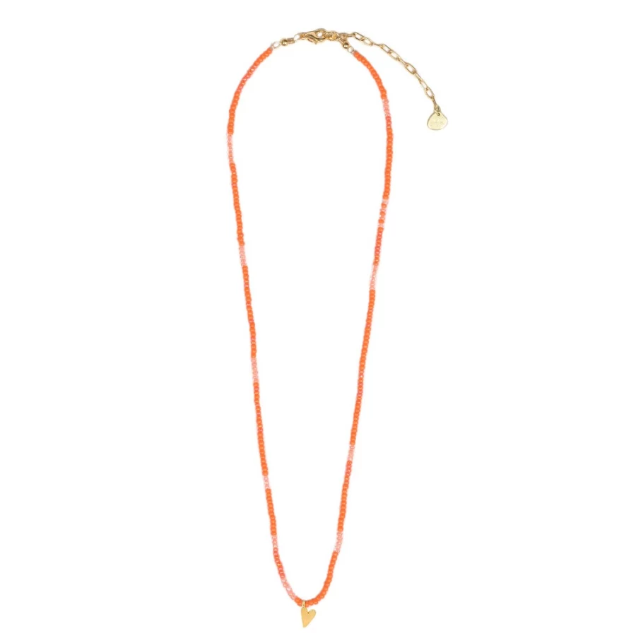 Mishky Orange Summer Love Pendant Necklace for Women - Elegant Beach Jewelry Gift
