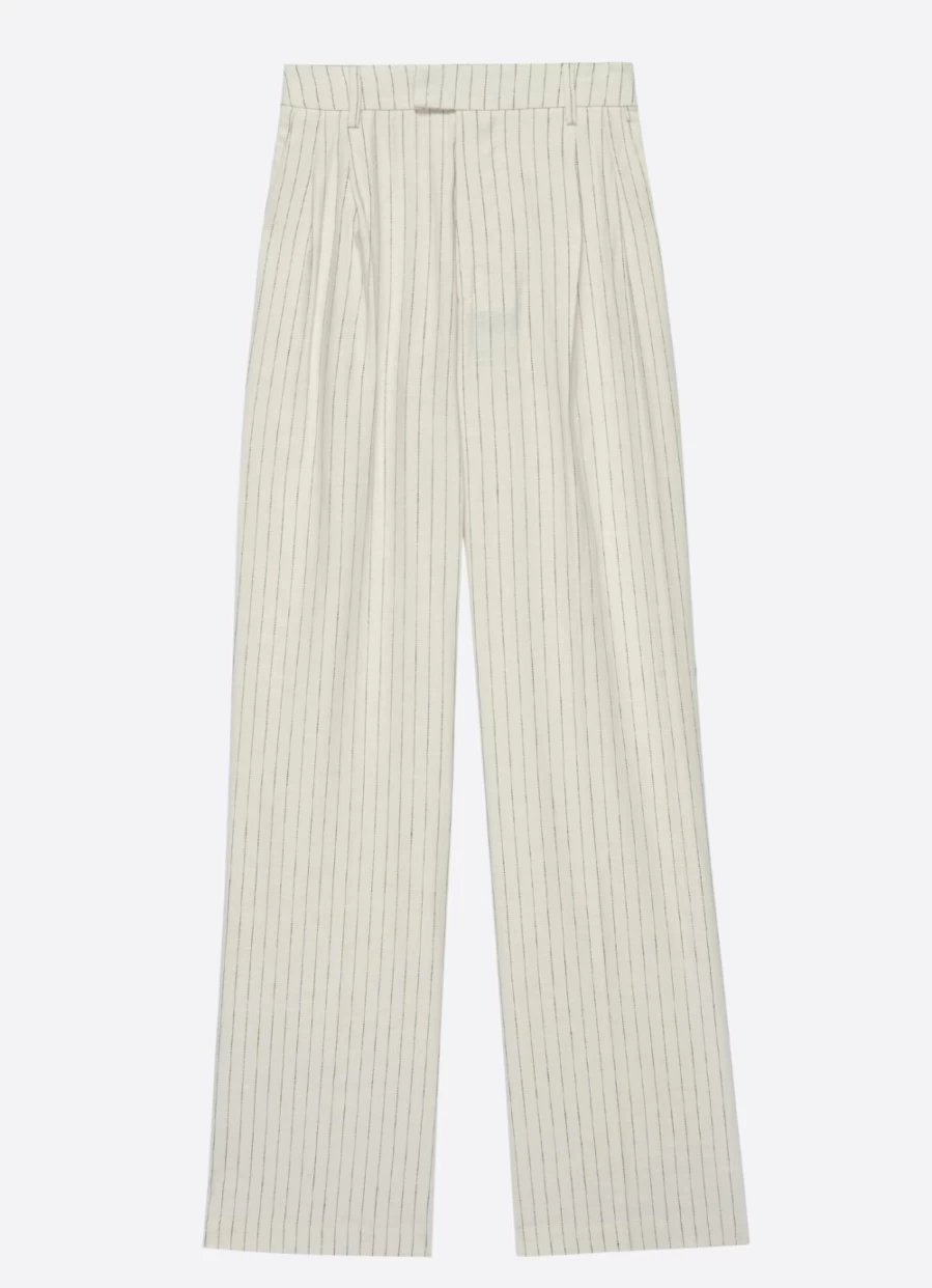 Rails Women's Marnie High-Waisted Pinstripe Trousers in Ivory