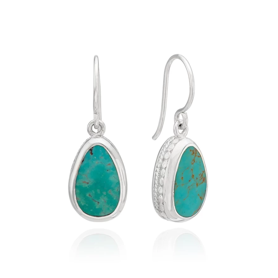 Anna Beck Women's Turquoise Asymmetrical Drop Earrings in Sterling Silver