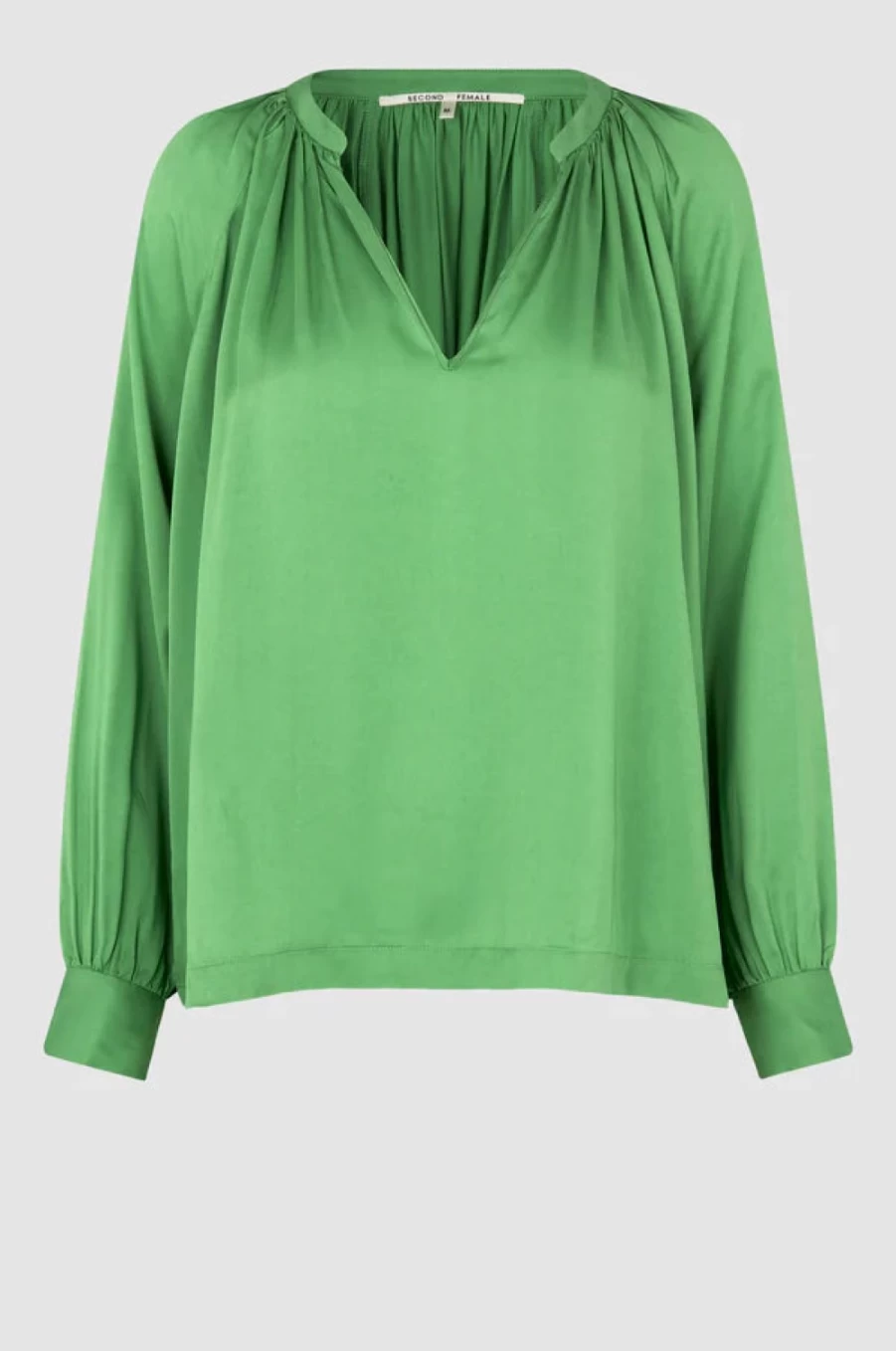 Second Women's Drape Tunic Blouse Shamrock - Elegant Long Sleeve Top