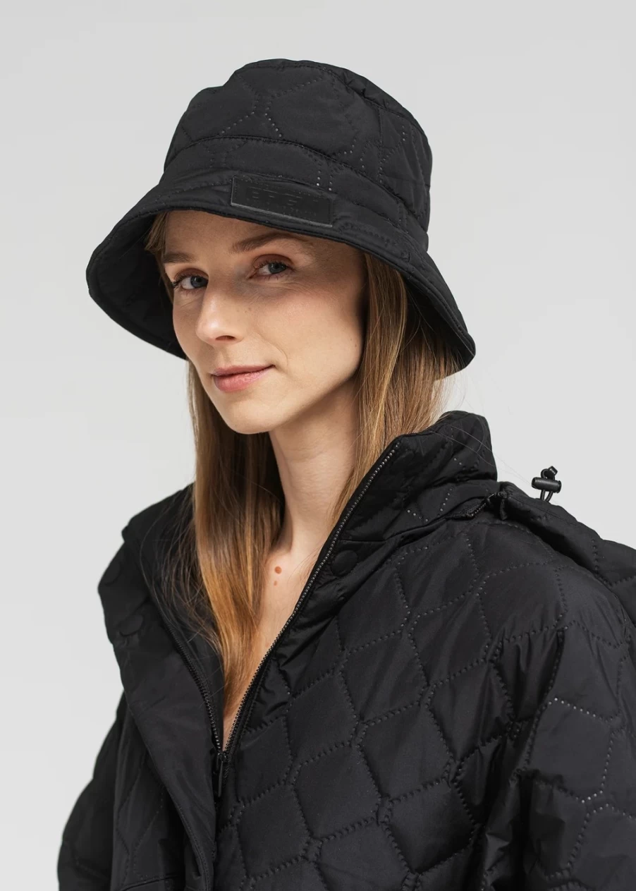 BRGN Women's Quilted Bucket Hat in Black - Stylish & Comfortable Fashion Accessory