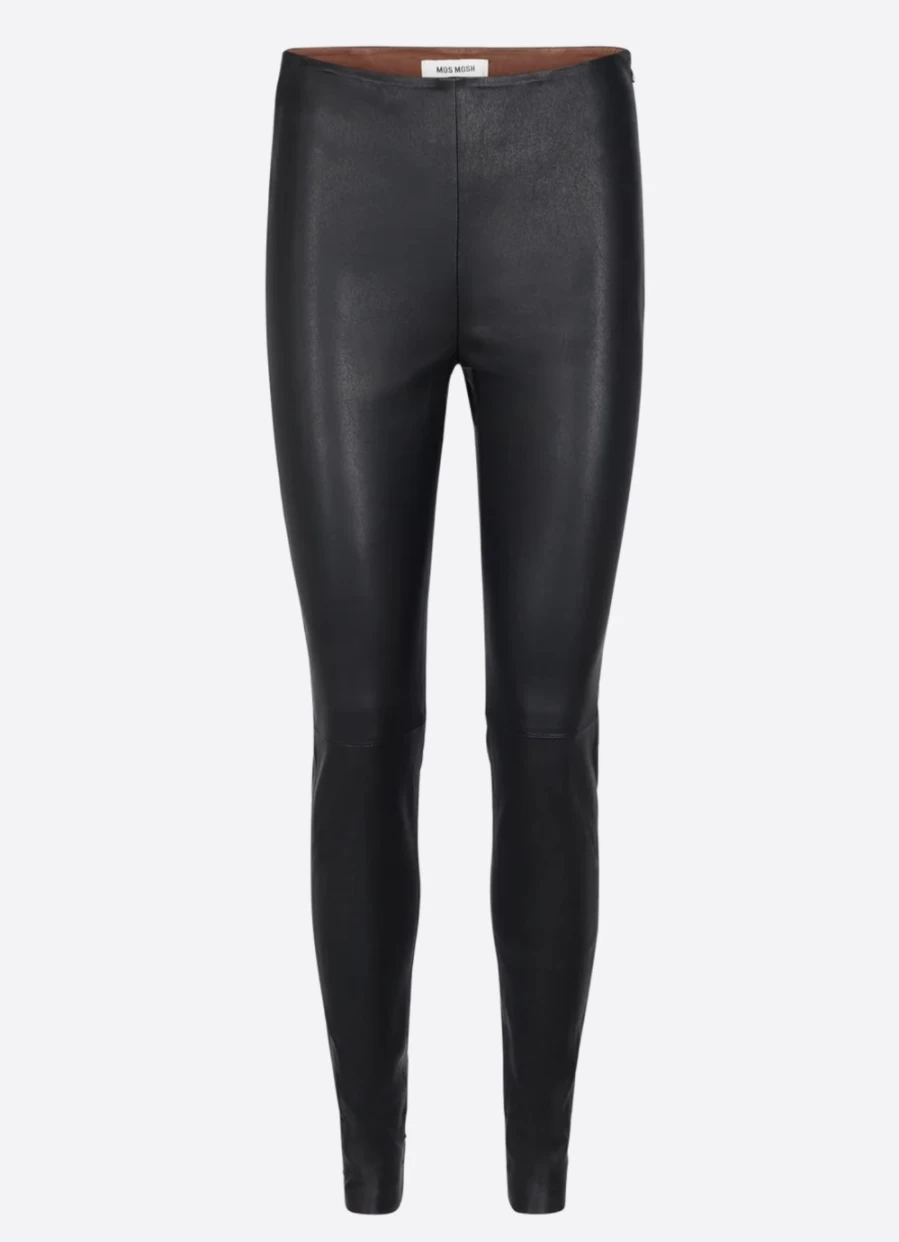Mos Mosh Women's Lucille Stretch Leather Leggings in Black
