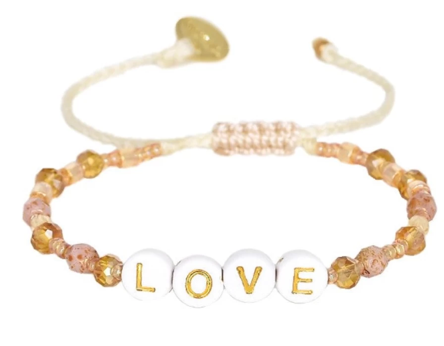Mishky Love Bracelet for Women - 14K Gold Plated Natural Gemstone Adjustable Bangle