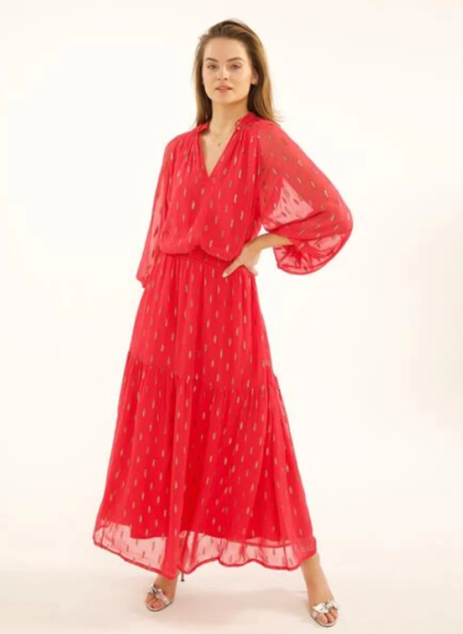 Stardust Women's Leo Maxi Dress in Raspberry Confetti - Floral Summer Boho Chic