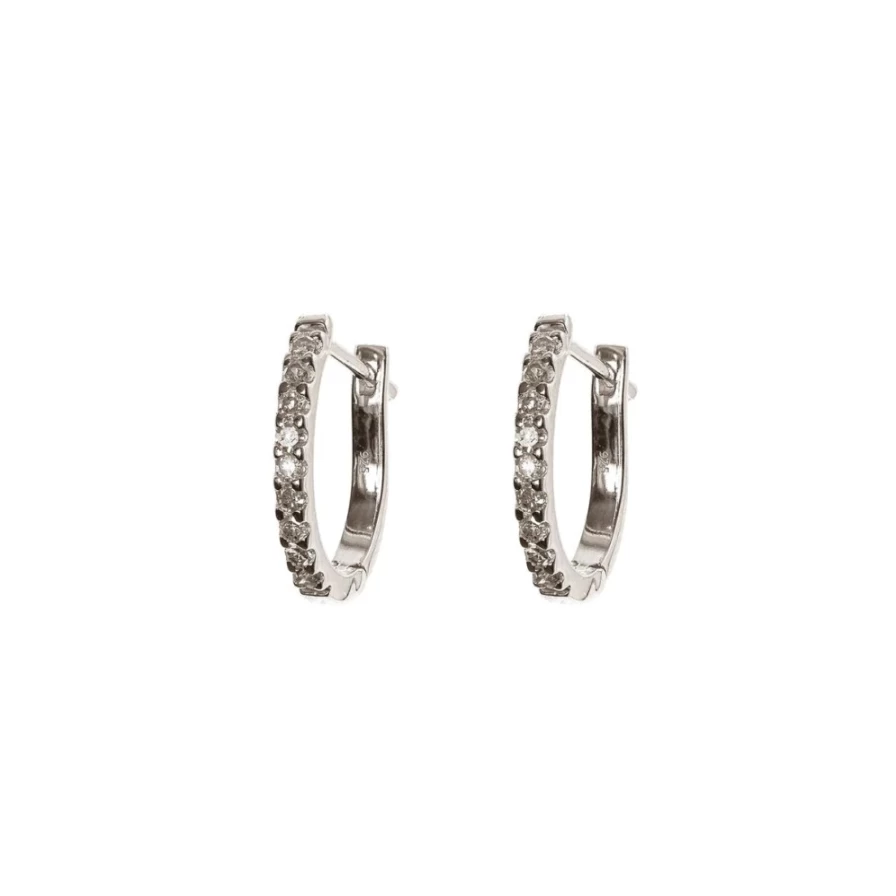 Kirstie Le Marque Diamond Sterling Silver Huggie Hoop Earrings for Women