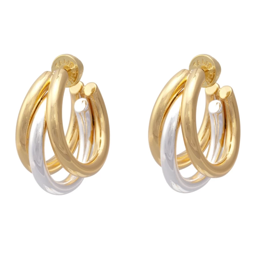 Talis Chains Women's Claw Earrings Duo - Stylish Gold & Silver Hoop Earrings Set