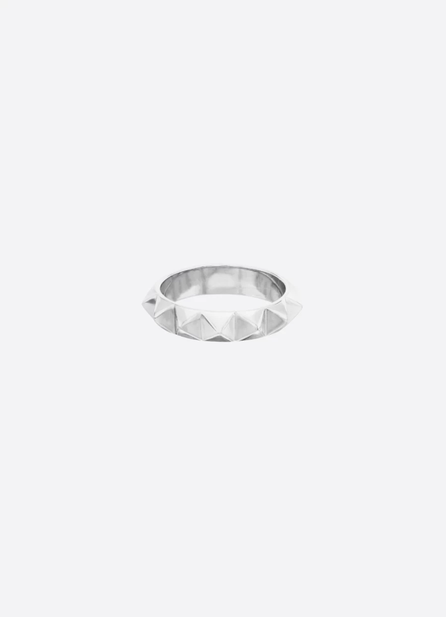 Anna Beck Women's Silver Studded Stack Ring - Elegant Layered Ring Set