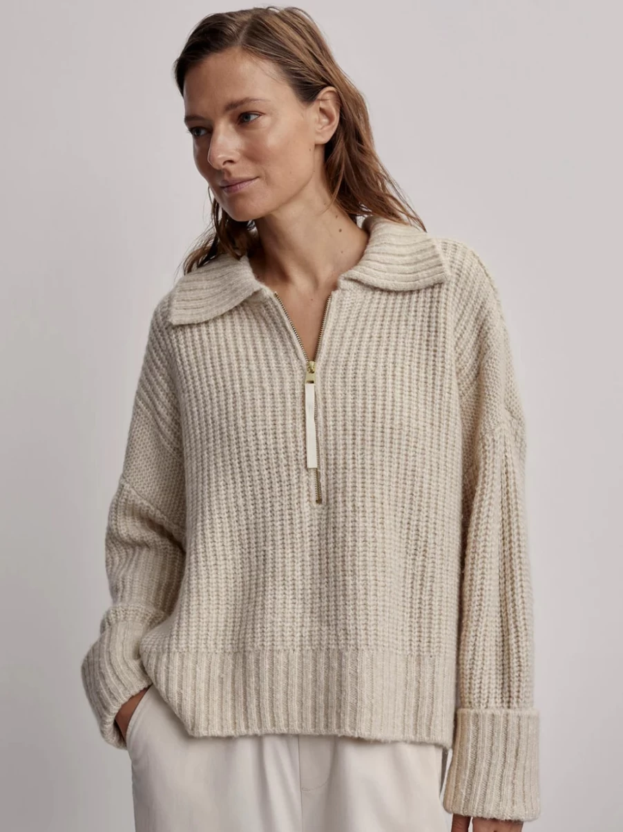 Varley Women's Amelia Half-Zip Knit Sweater in Birch
