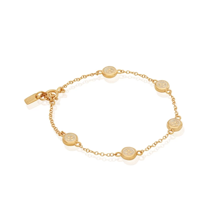 Anna Beck Women's Smooth Rim Station Bracelet in Gold - Elegant Gold-Tone Bangle for Women