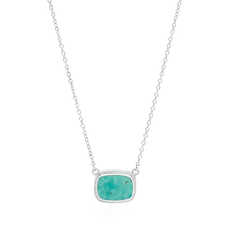 Anna Beck Women's Turquoise Cushion Necklace in Sterling Silver