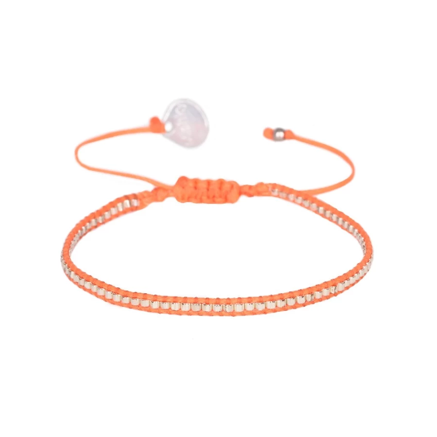 Mishky Neon Row Orange Bracelet for Women - Trendy Glow in The Dark Bangle