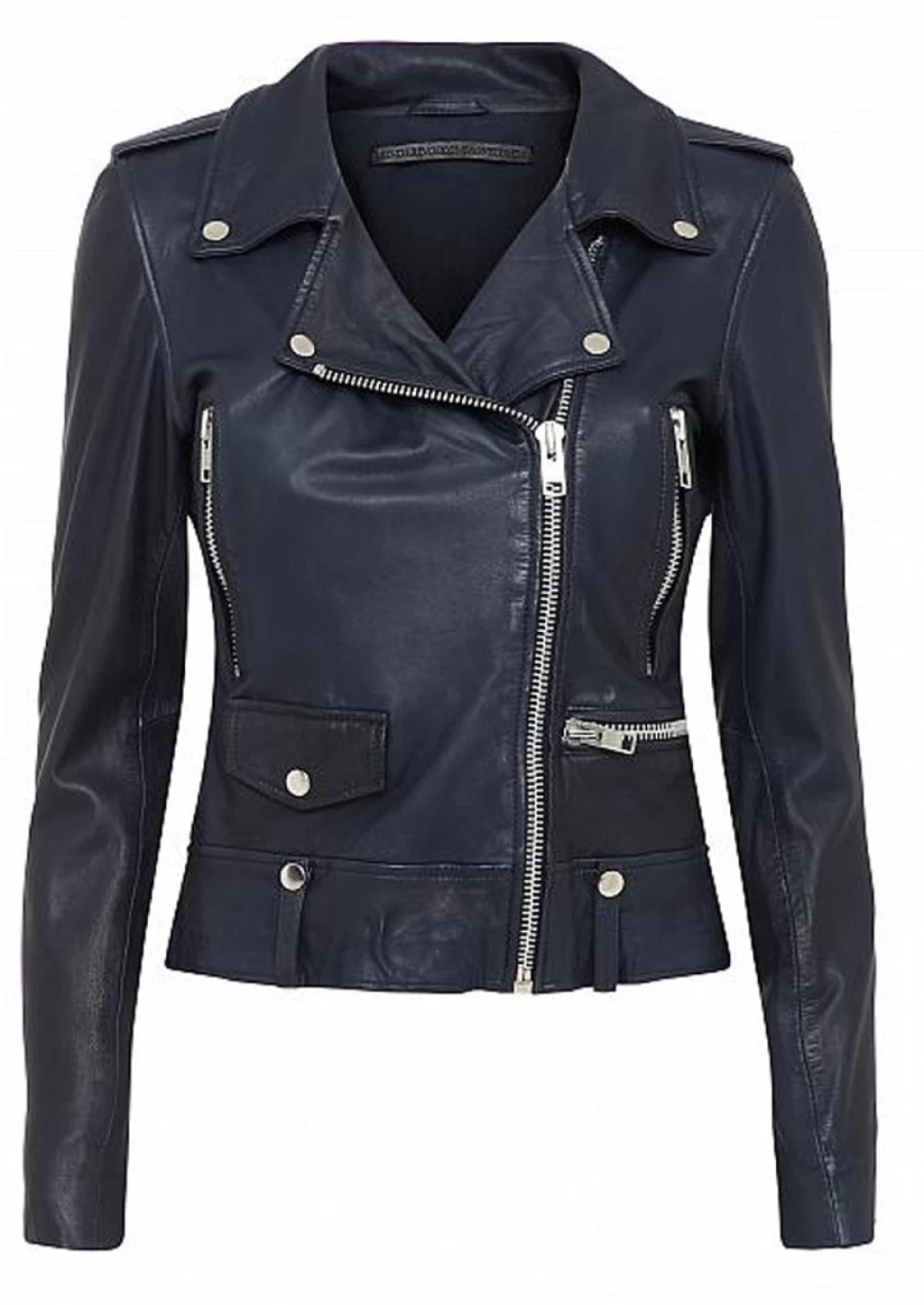 MDK Women's Blue Night Genuine Leather Jacket – Seattle Style