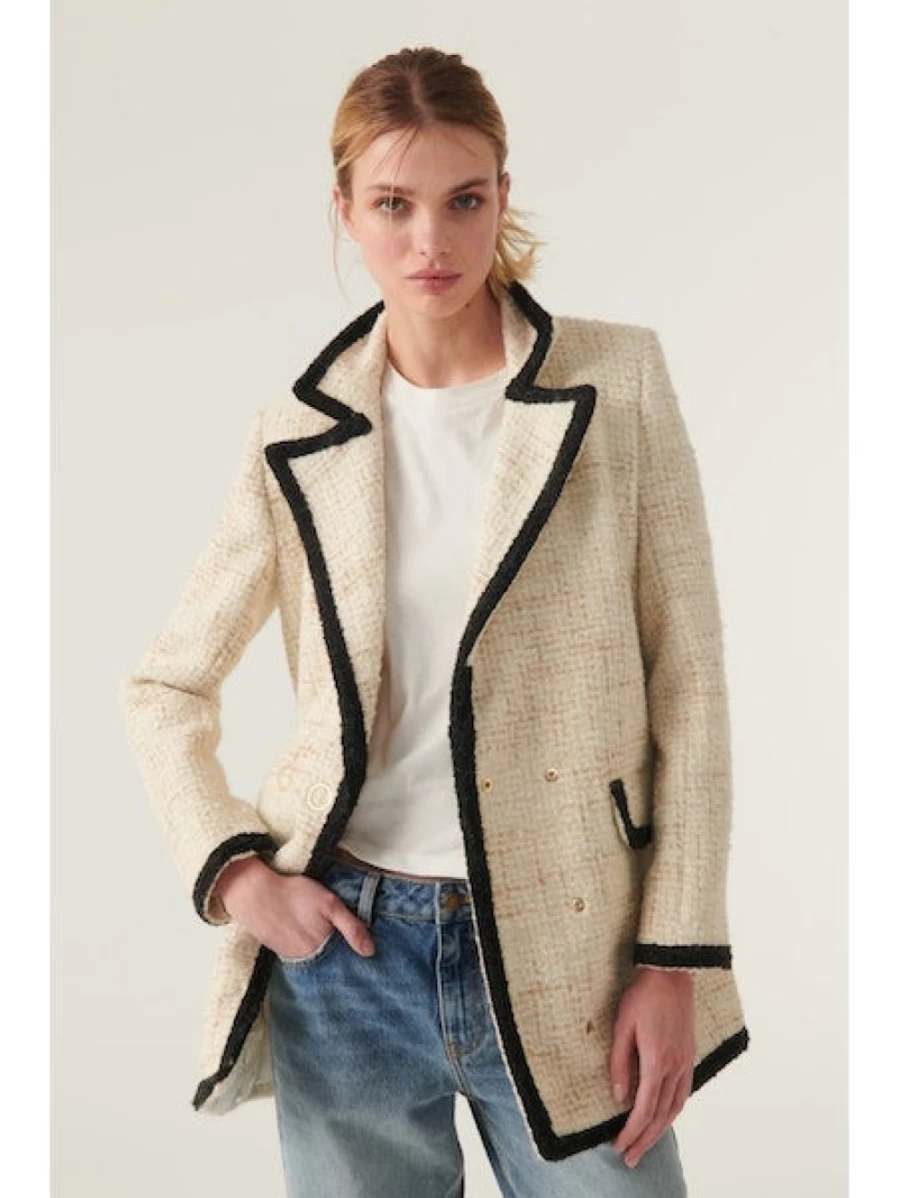 ba&sh Women's Fiara Short Coat in Ecru - Stylish Outerwear for Women