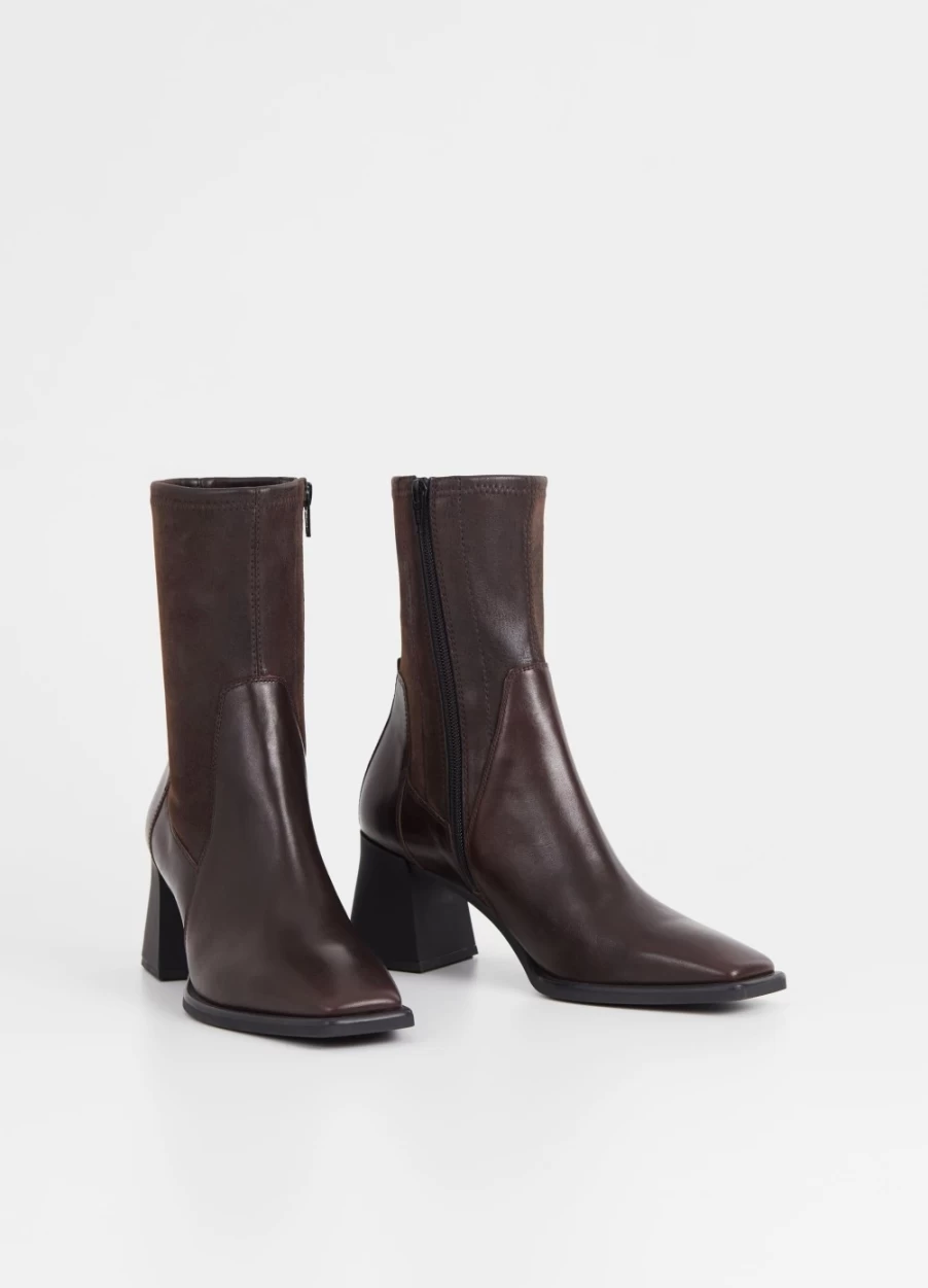 Vagabond Women's Hedda Ankle Boots in Chocolate Brown Leather