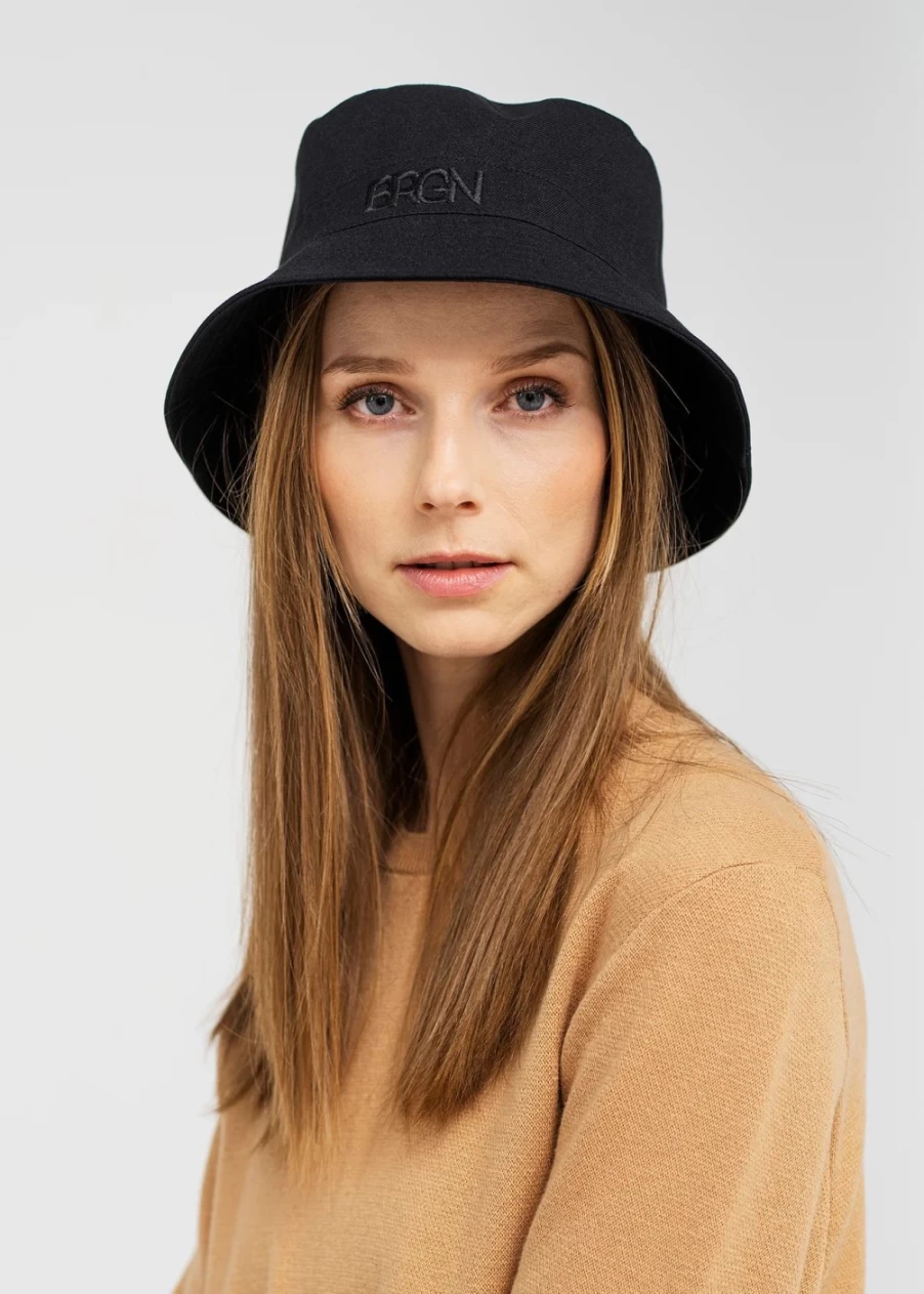 BRGN Women's Fashion Bucket Hat - Stylish Black Sun Hat for Summer Outfits