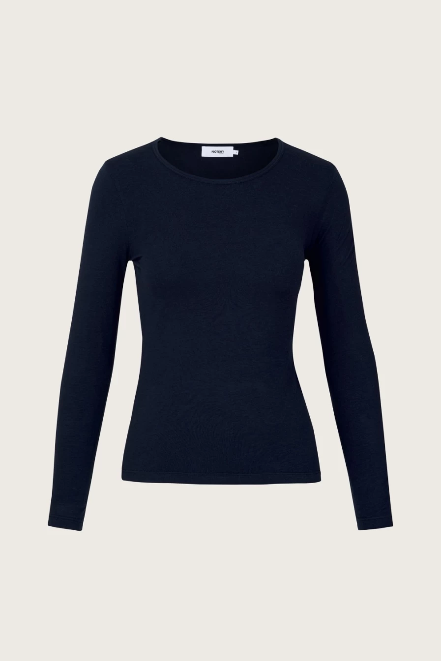 Not Shy Women's Jasmine LS Tee Marine - Long Sleeve Casual Top