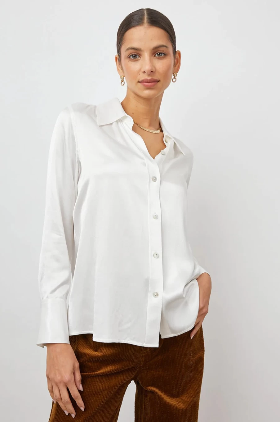 Rails Women's Andrea Ivory Button-Down Shirt - Classic Casual Top