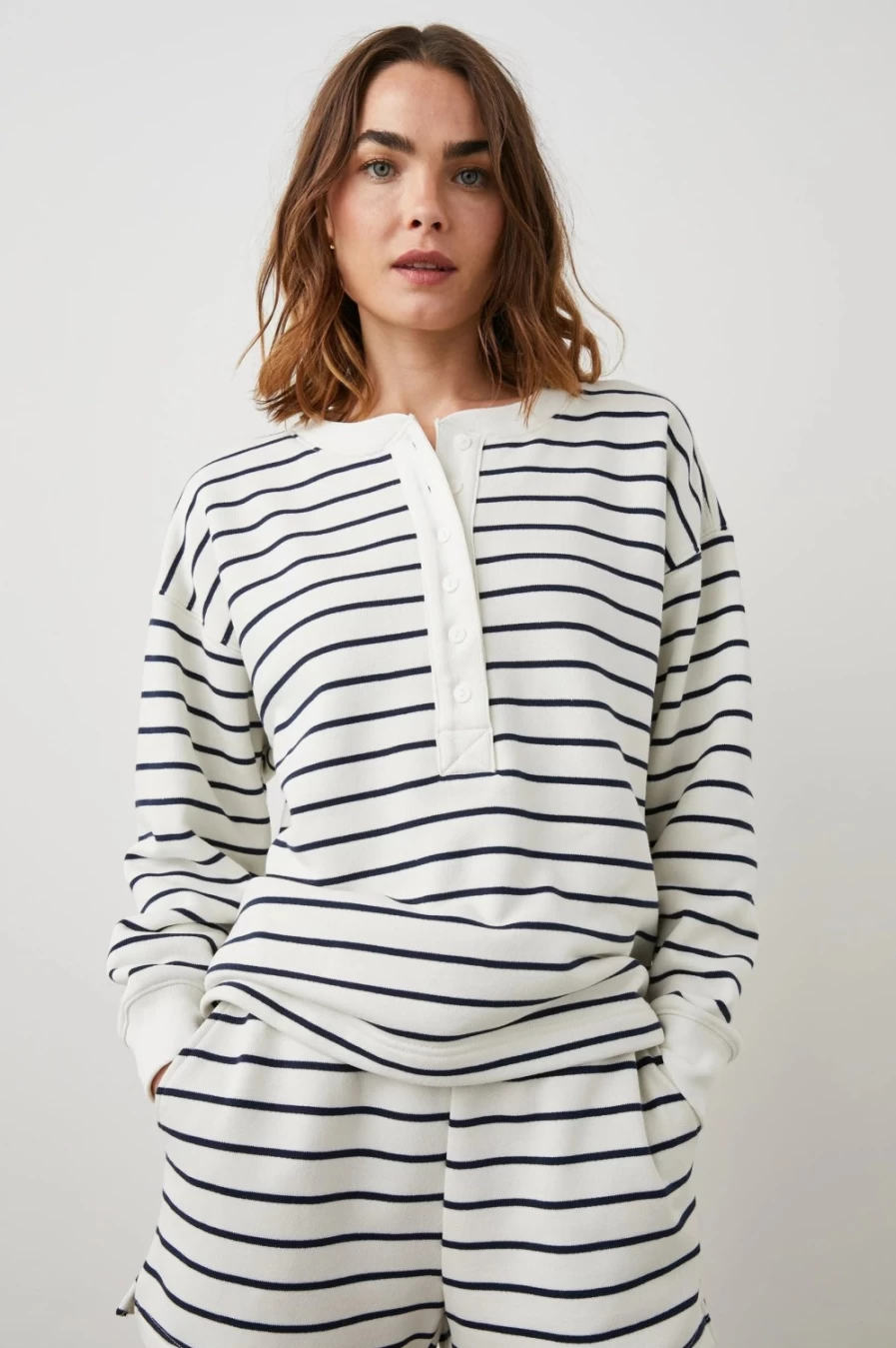 Rails Women's Joan Stripe Navy Sweatshirt Sailor Striped Pullover