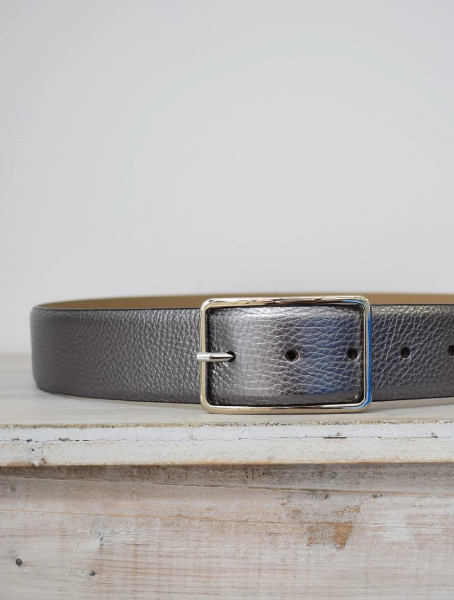 Abro Women's Wide Belt - Shimmering Anthracite Leather Strap for Stylish Outfits