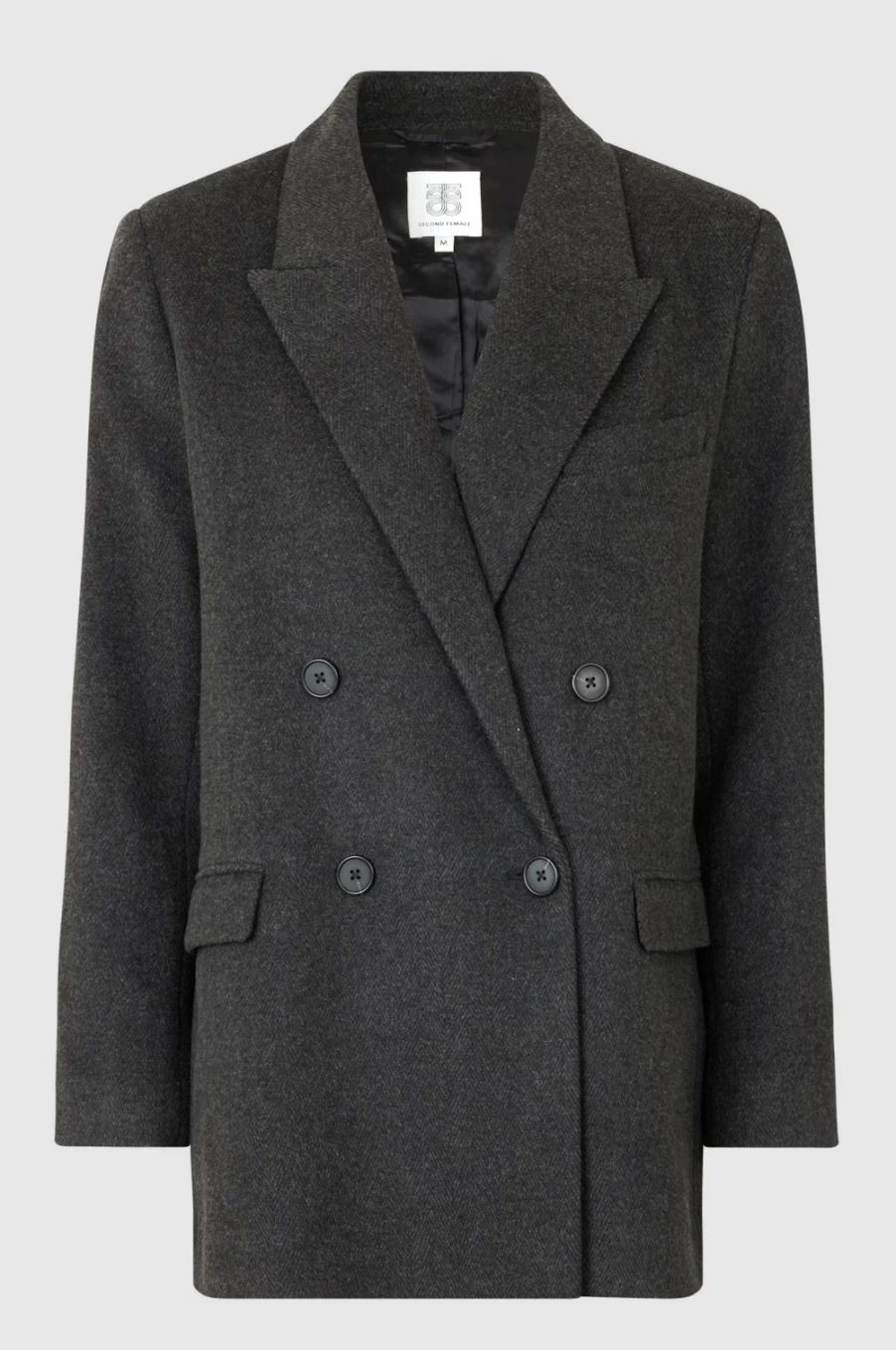 Second Female Women's Jaime Blazer in Dark Grey Melan - Stylish Tailored Jacket for Women