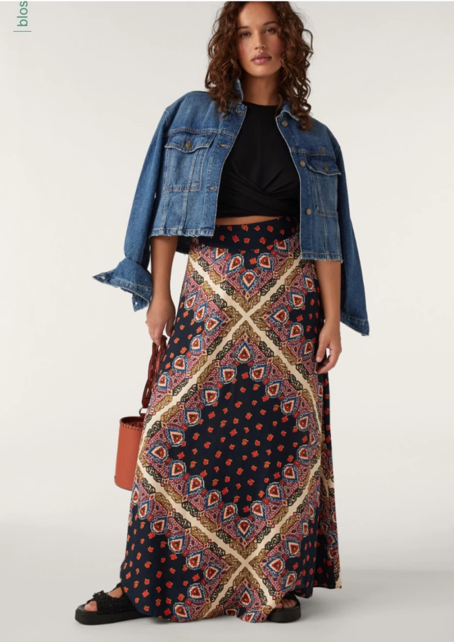 ba&sh Women's Julia Blue Maxi Skirt | Flowy Casual & Elegant Style