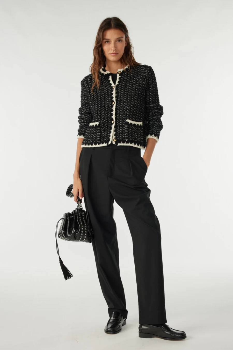 ba&sh Women's Bill Long-Sleeved Knit Cardigan Sweater