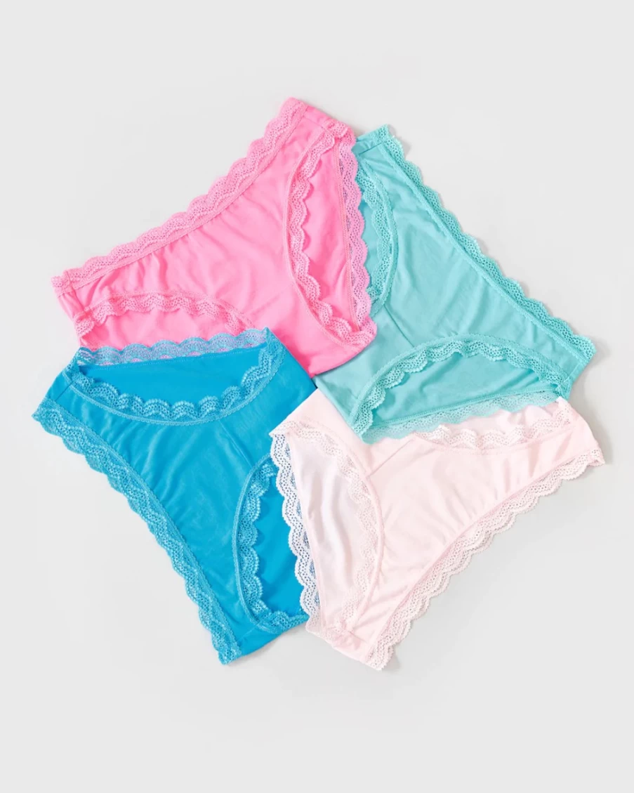 Stripe & Stare Women's Turquoise & Pink Knicker Box - Stylish Comfort Underwear