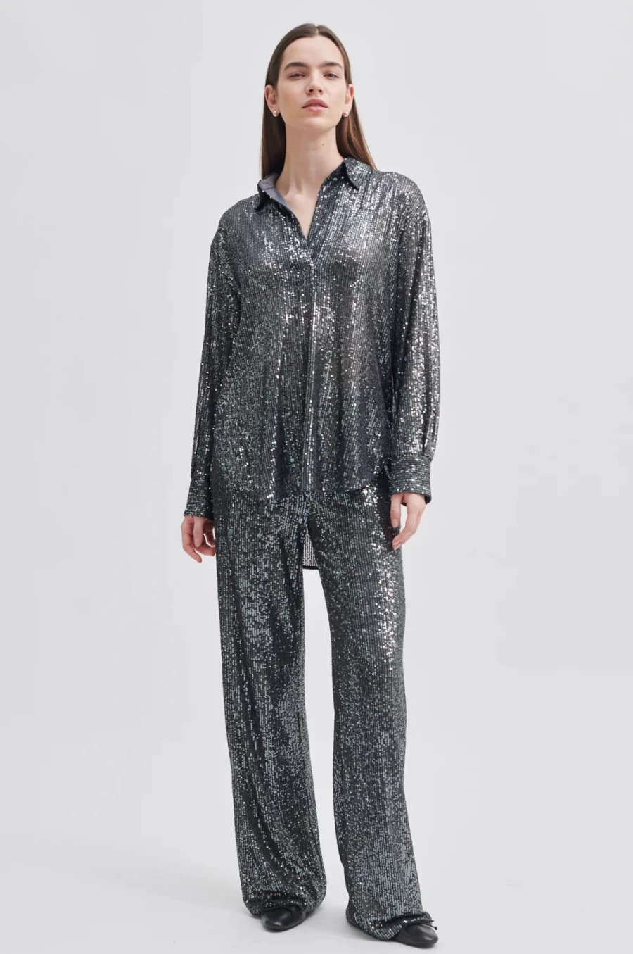 Second Female Women's Moonshine Trousers in Volcanic Ash - Stylish High-Waist Casual Pants