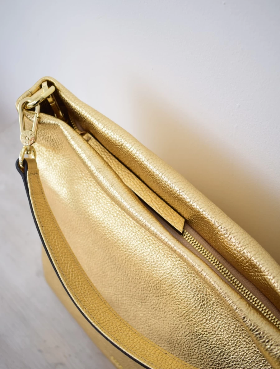 Abro Women's Hobo Kaia Bag in Shimmer Gold - Elegant Handbag for Women