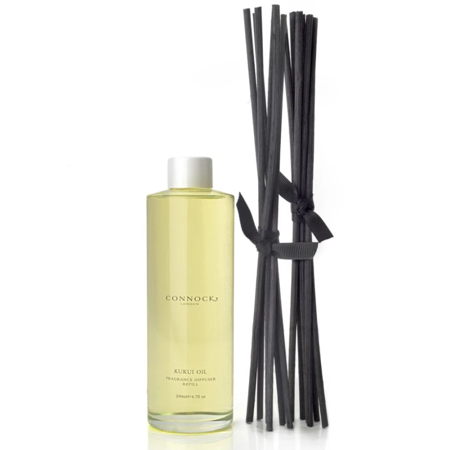 Connock London Kukui Oil Aroma Diffuser Refill for Women - Natural Home Fragrance