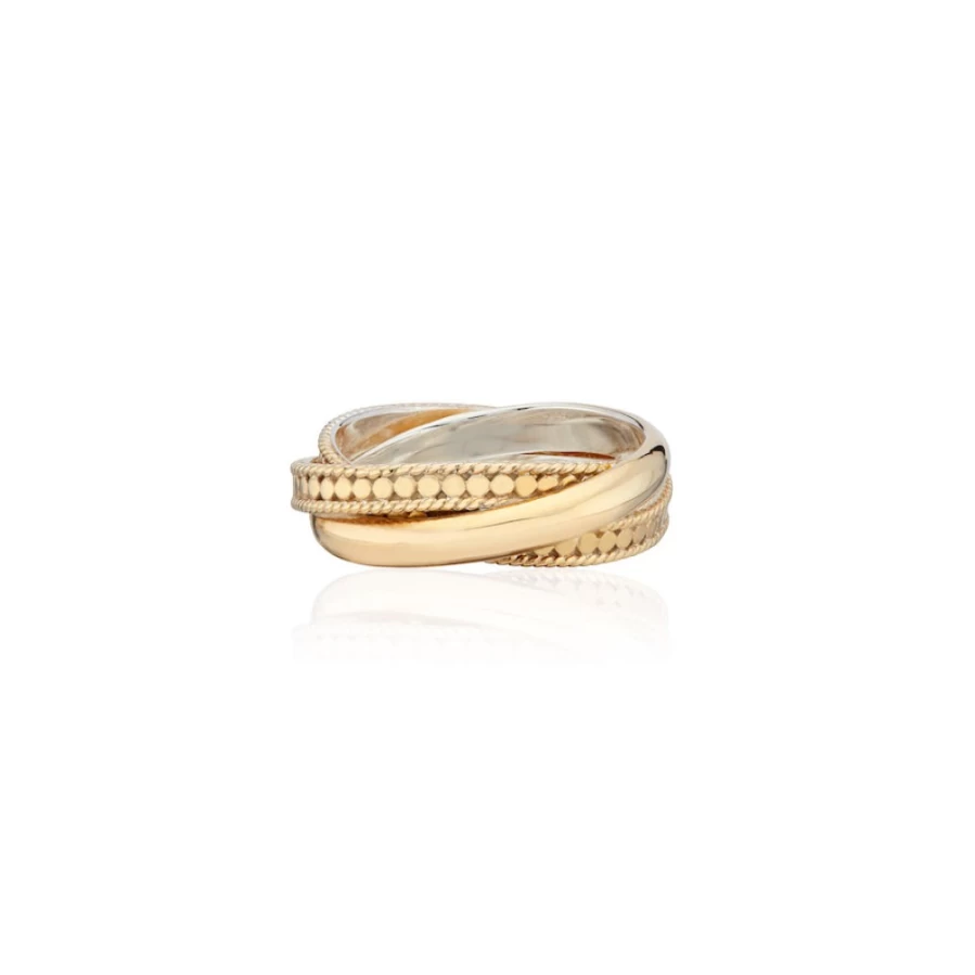 Anna Beck Women's Gold Twisted Smooth Ring - Elegant Dainty Band Jewelry