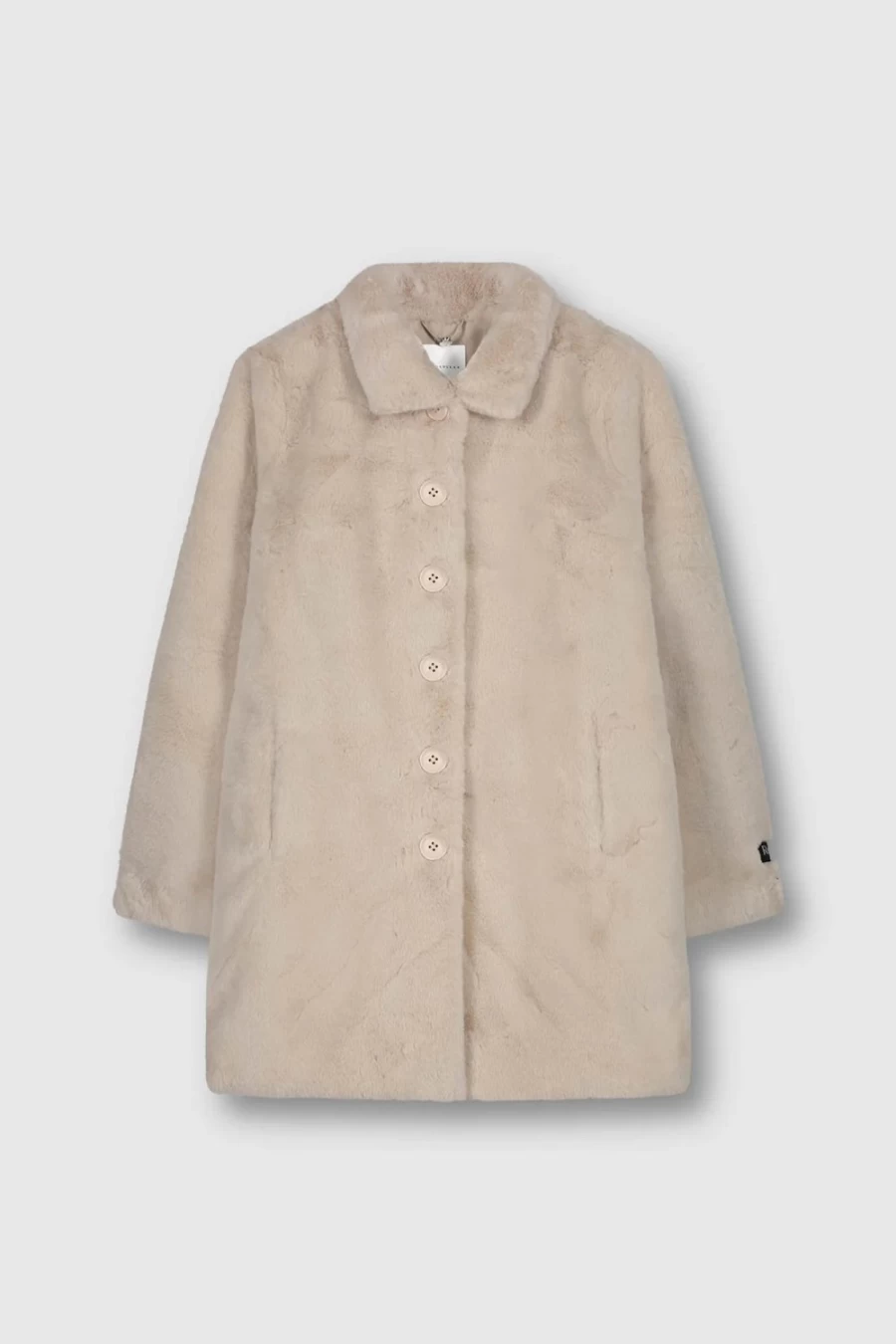 Rino & Pelle Women's Nonna Coat in Stone - Elegant Wool Blend Overcoat for Winter