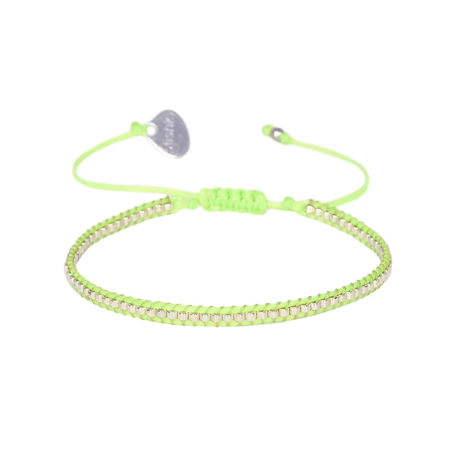 Mishky Neon Row Bracelet for Women - Vibrant Lime Green Fashion Bangle