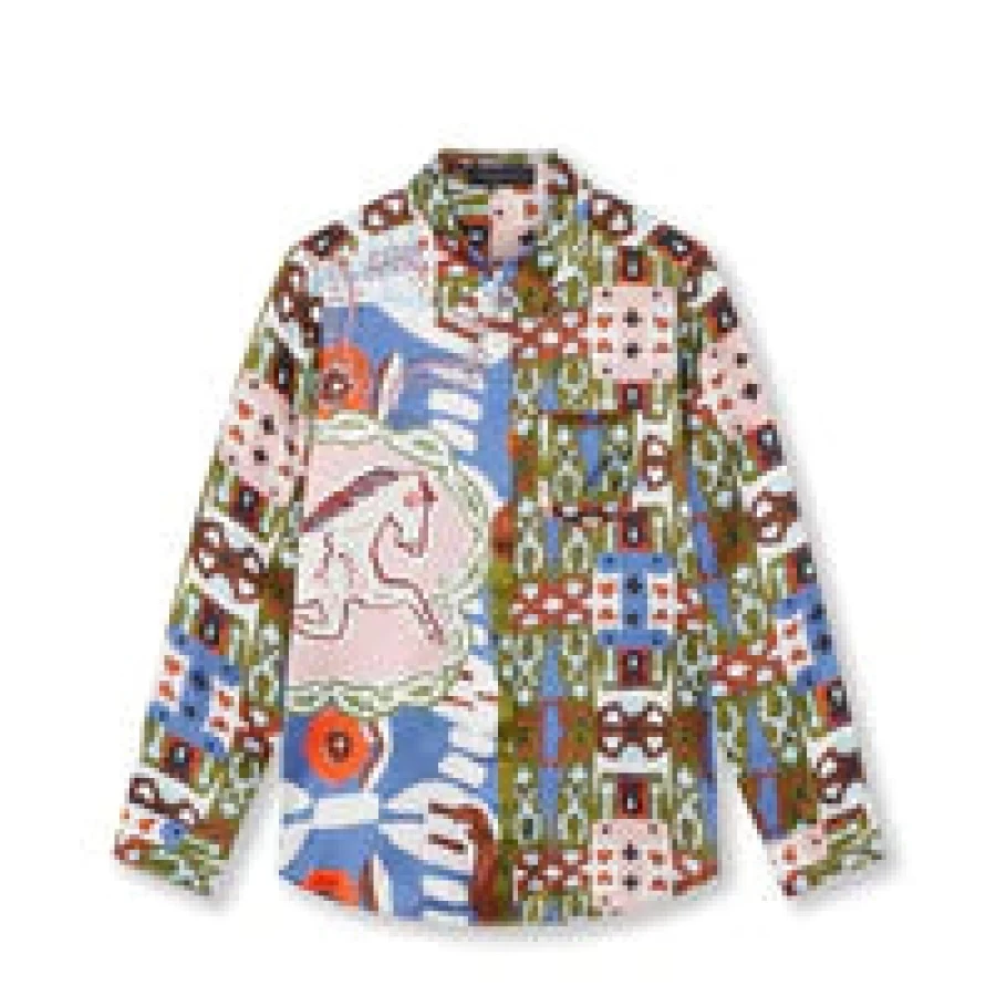 Jessica Russell Flint Women's Classic Pink Horse Embroidered Shirt