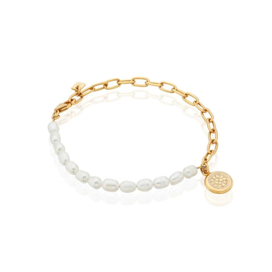 Anna Beck Women's Beaded Pearl & Chain Charm Bracelet - Elegant Fashion Jewelry