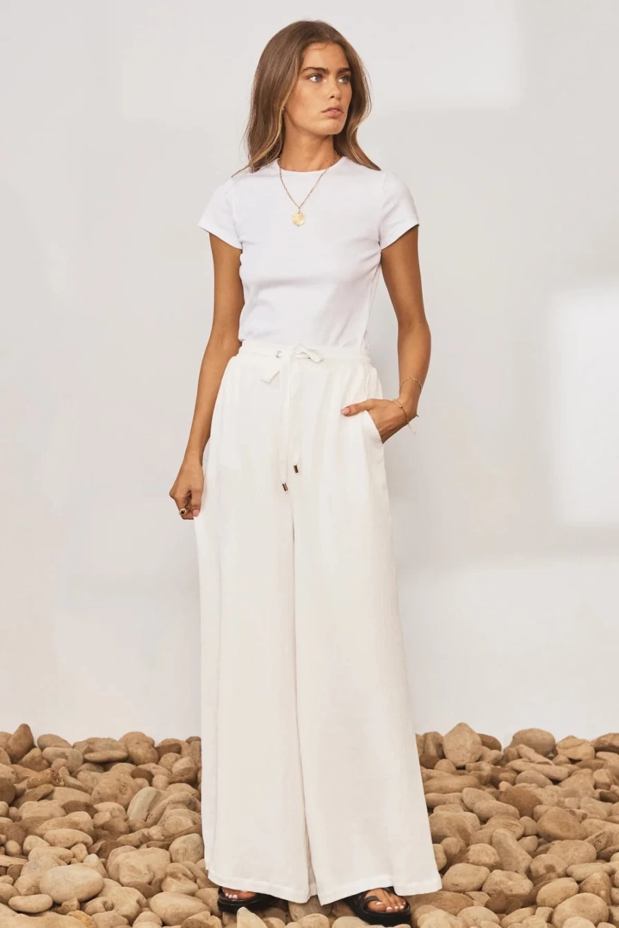 Sancia Women's Viola Trousers with Pearl Embellishment - Elegant Casual Pants
